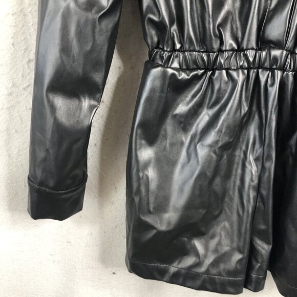 Strut and Bolt Mini Romper Womens S Black Vegan Leather Fringe Whimsigoth NEW - Picture 14 of 16